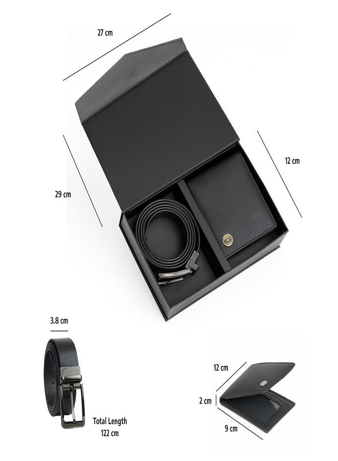 TRAVALATE Men’s Leather Belt & Wallet Combo | Reversible Black & Brown Belt with Premium Leather Wallet | Stylish Gift Set for Men | Formal & Casual Use - Image 3